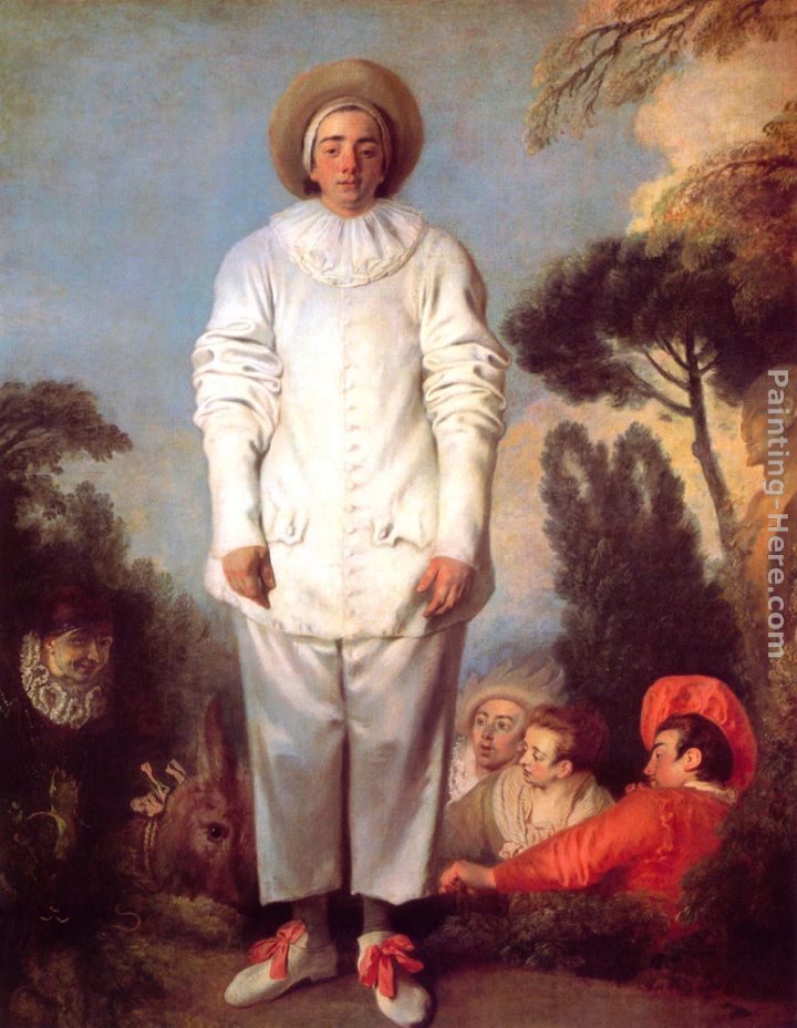Pierrot painting - Jean-Antoine Watteau Pierrot art painting